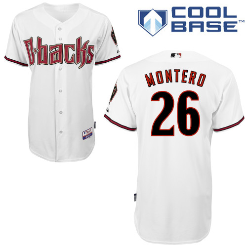 Miguel Montero #26 MLB Jersey-Arizona Diamondbacks Men's Authentic Home White Cool Base Baseball Jersey